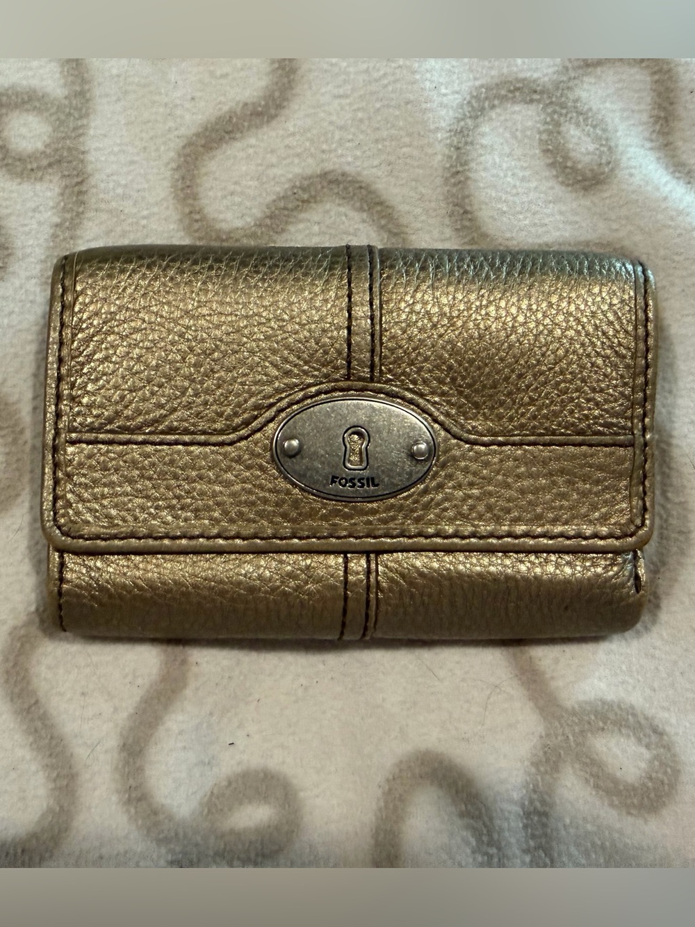 Fossil Metallic Bronze Leather Wallet